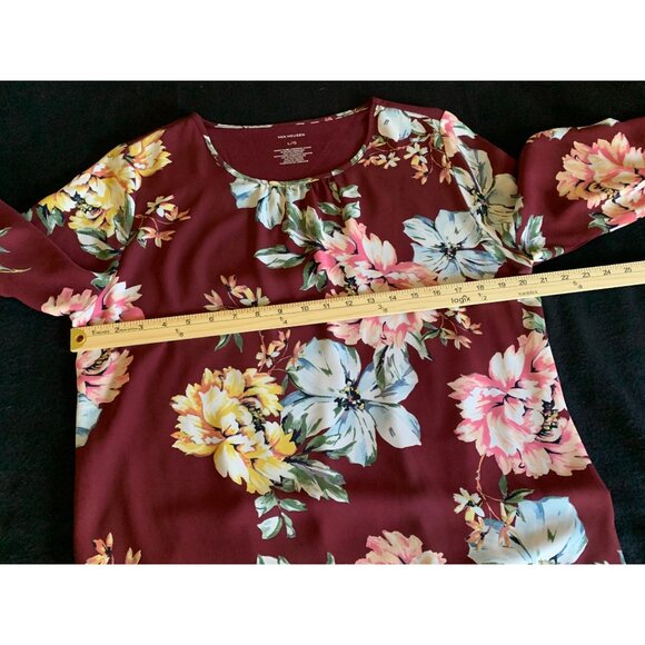 Van Heusen Floral Blouse Womens Size Large Cotton & Polyester Blend - Picture 6 of 9